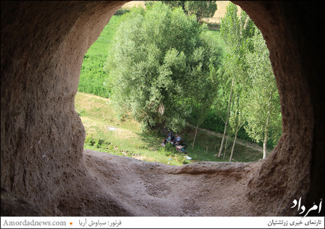 نگاره‌ای هنری و زیبا از درون غار-گوردخمه تاریخی روستای کلخوران در شهر سرعین اردبیل