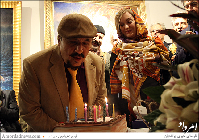سوم آبان زادروز استاد حجت اله شکیبا از سوی دوستان و هنرمندان جشن گرفته شد و درکنار وی همسرش