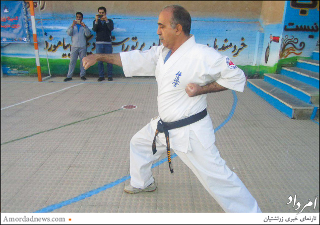 اجرای حرکات رزمی، شاه‌بهرام یزدانی، استاد کاراته