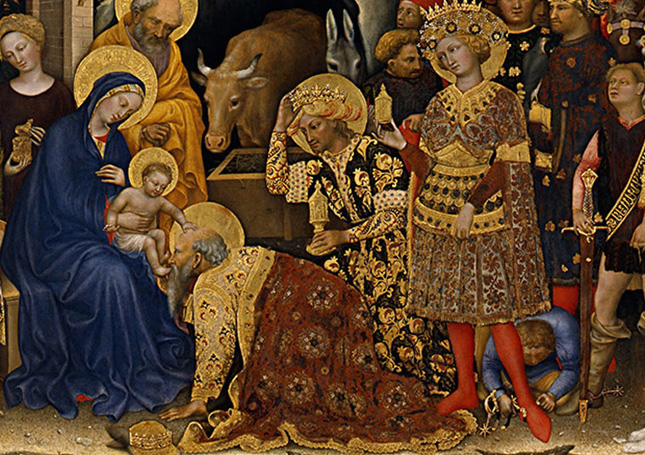 پرستش مغان به هنرمندی جنتیله دا فابریانو، 1343 در این تابلو پوشش‌ها دگرگون شده‌است