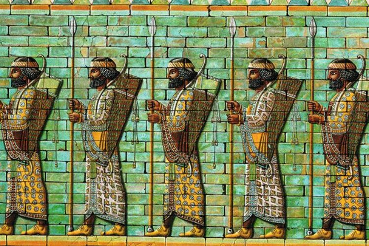 UNSPECIFIED - CIRCA 1754: The Immortals. Bodyguard of Persian Kings. Frieze from audience hall of citadel of Darius I (548-486 BC) at Susa. Excavated by Dieulafoy. (Photo by Universal History Archive/Getty Images)