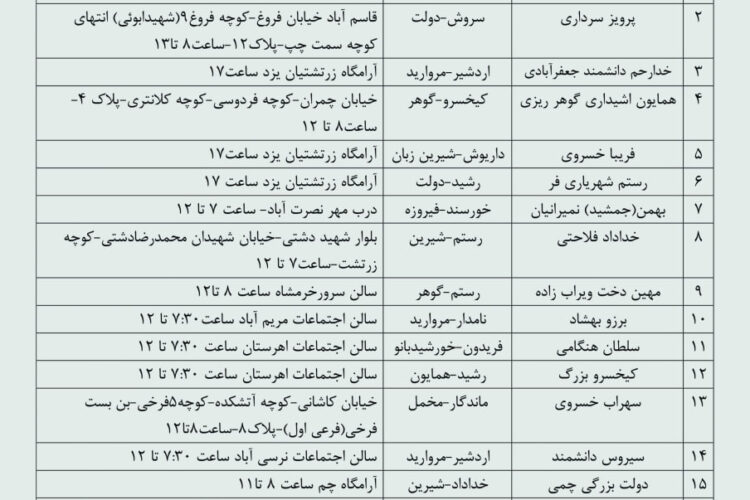 اسامی درگذشتگان یزد 1402